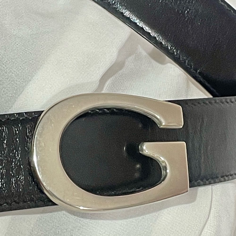 Authentic Gucci Black and Silver Leather Belt - Picture 7 of 8